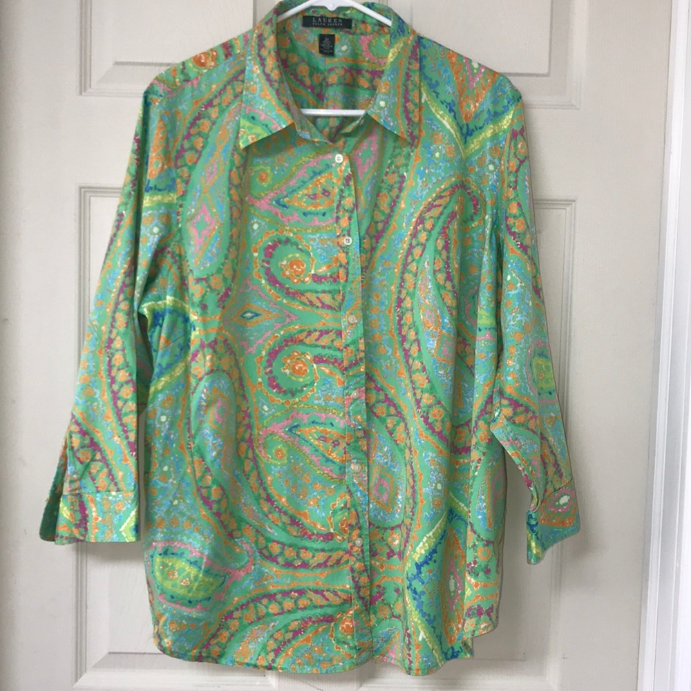 100% cotton colorful blouse (Lauren 2X)